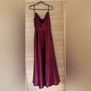 Wine Red Long Prom Dress